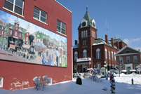 Newport, NH - Opera House and Mural - Winter
